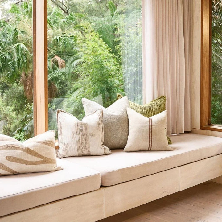Orion Linen Cushion Natural/Chocolate