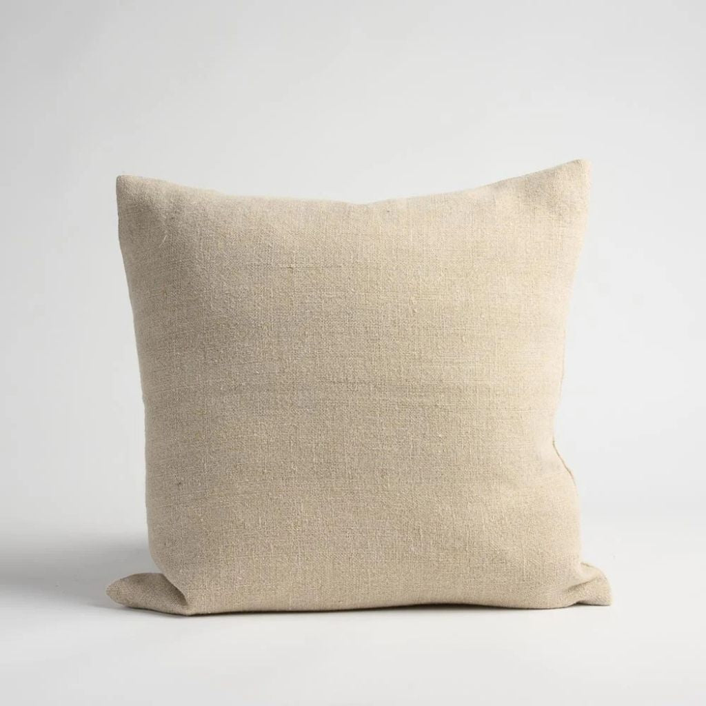 Orion Linen Cushion Natural/Chocolate