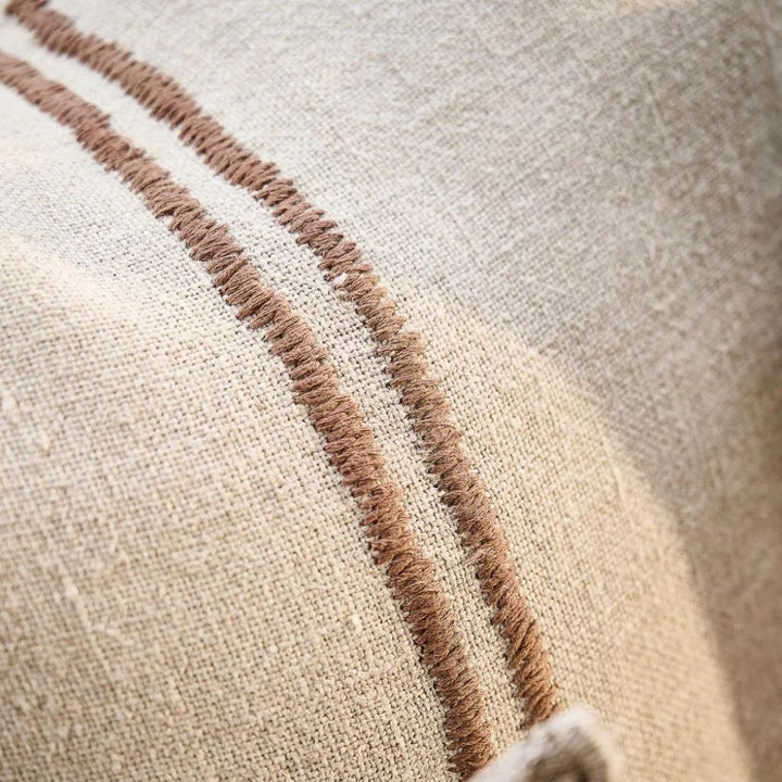 Orion Linen Cushion Natural/Chocolate