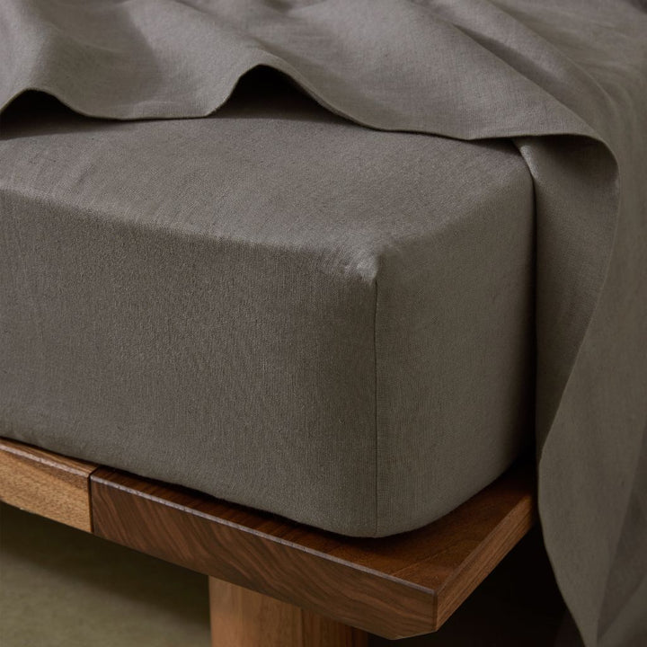 Ravello Fitted Sheet Charcoal