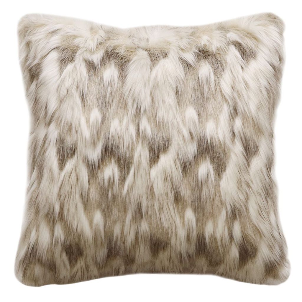 Snowshoe Hare Faux Fur Cushion