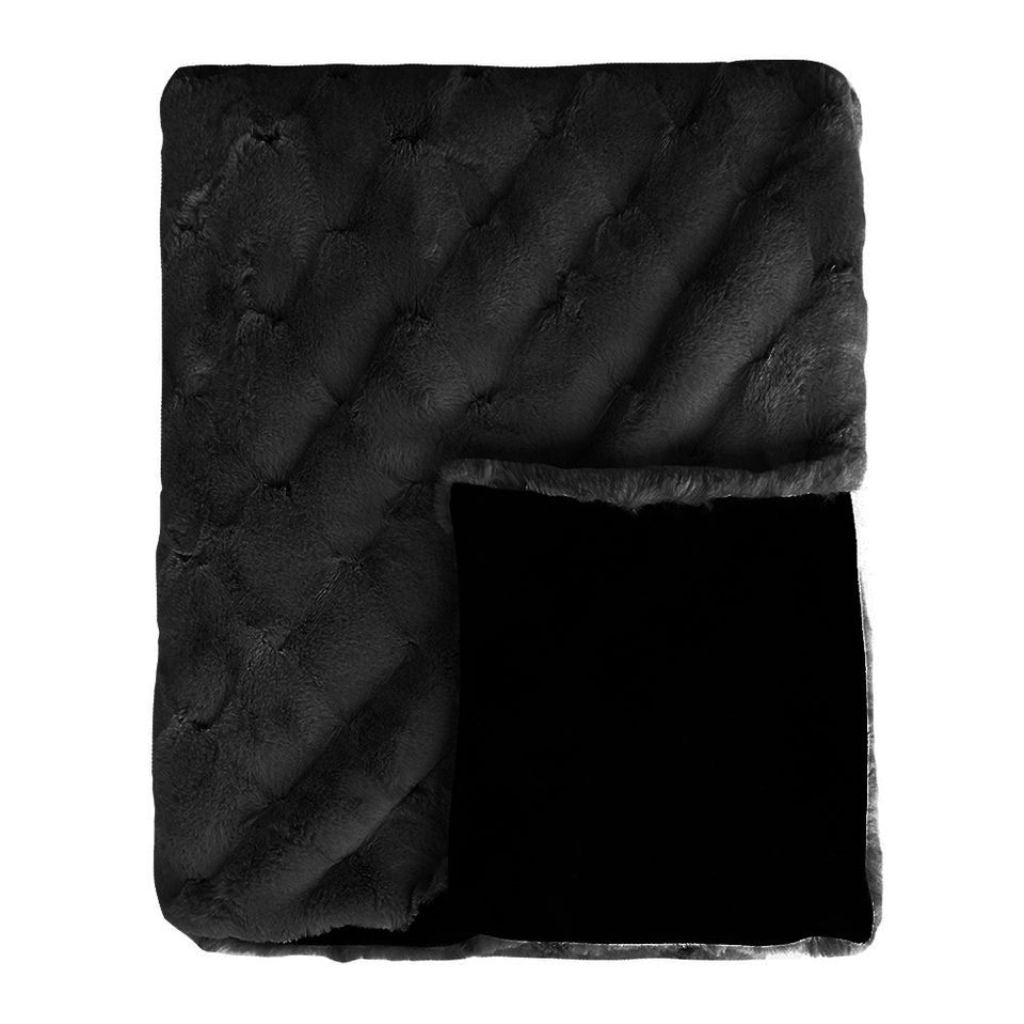 Valentina Black Faux Fur Throw