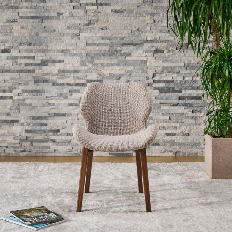 Viva Walnut Dining Chair shown in FB-SANTI-130 fabric