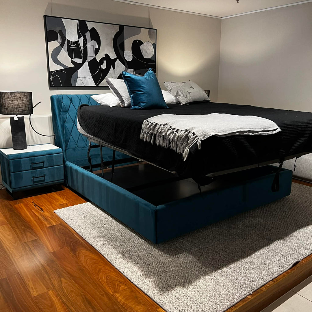 Verona King Manual Storage Bed with 2 Bedside Tables Clearance