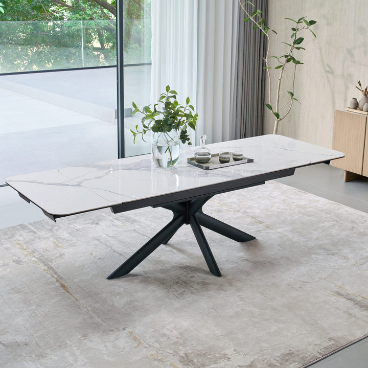 Ames Extension Dining Table extended to 260cm with both leaves out