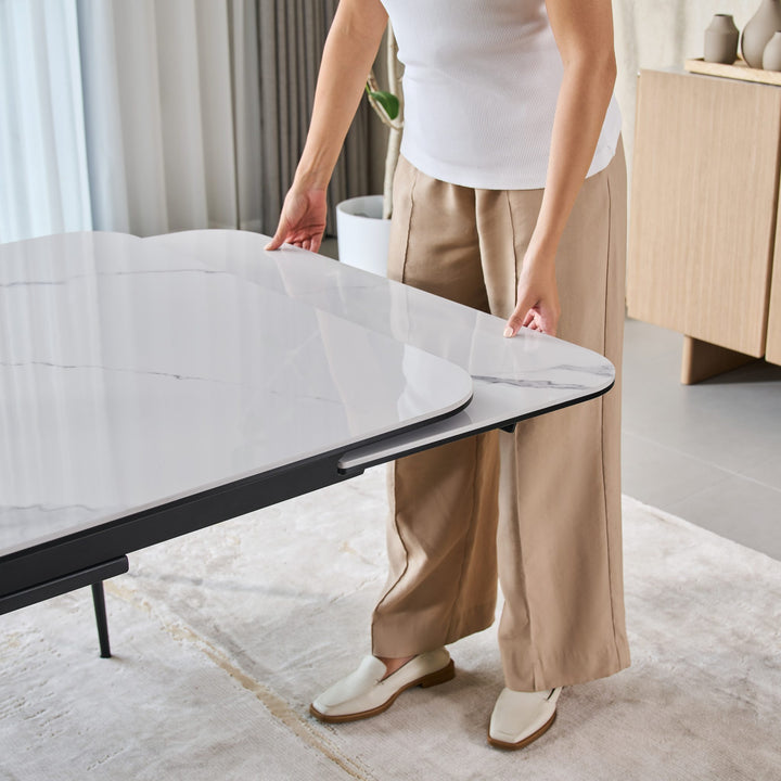 Pulling out the end of the Ames table to start extending it