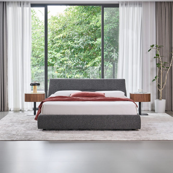 Brooklyn bed in charcoal, front view