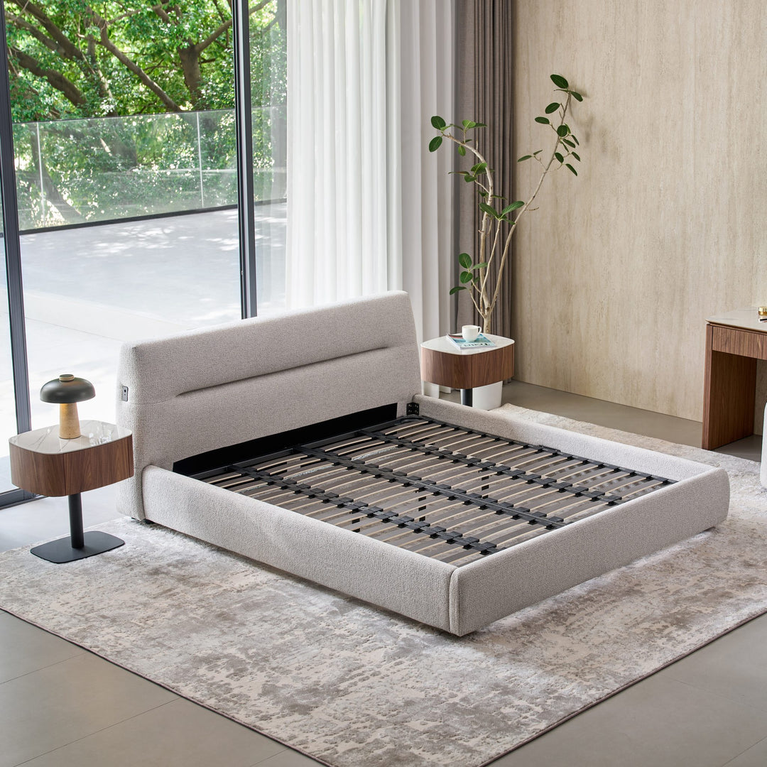 Brooklyn bed frame side view without mattress