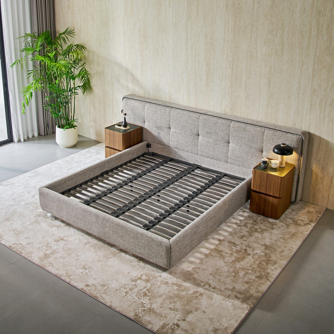 Clara Bed without a mattress, showing the Gainsville 72-slat base