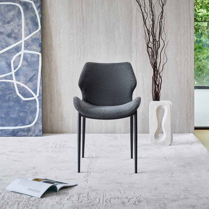 Viva Dining Chair in dark grey fabric FB-BELFAST-039, front view