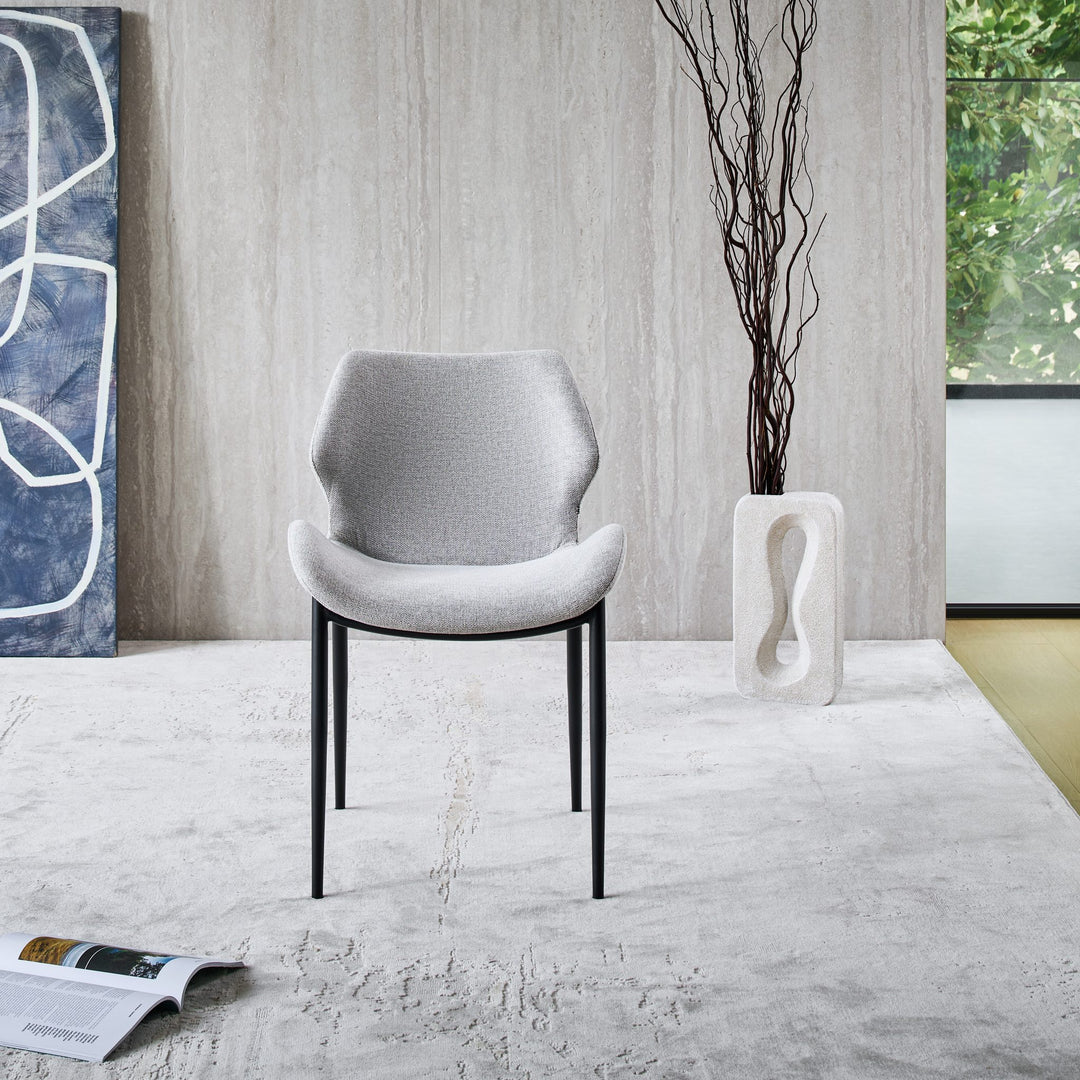 Viva Dining Chair in light grey fabric FB-BELFAST-040, front view