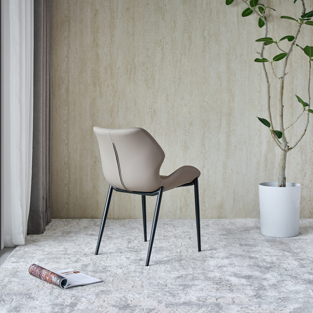 Viva Dining Chair in taupe Ultra Eco-Leather, back angle