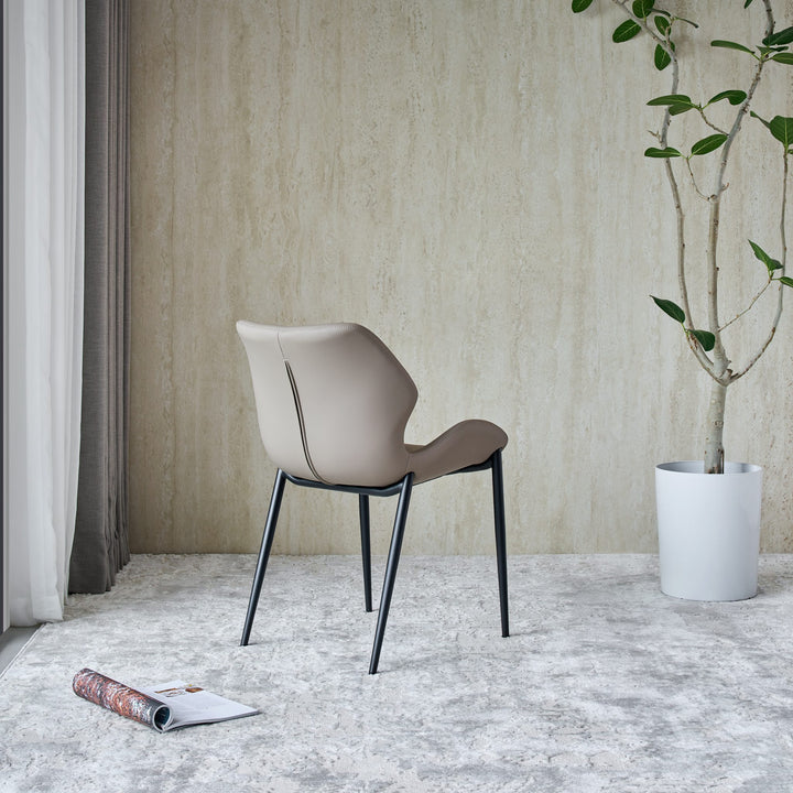Viva Dining Chair in taupe Ultra Eco-Leather, back angle