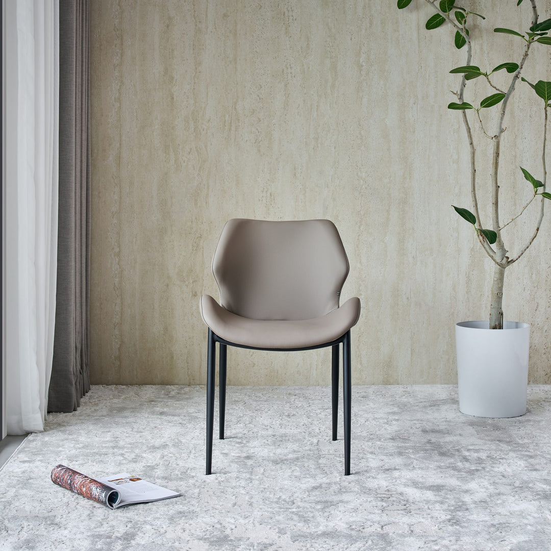 Viva Dining Chair in taupe Ultra Eco-Leather, front view