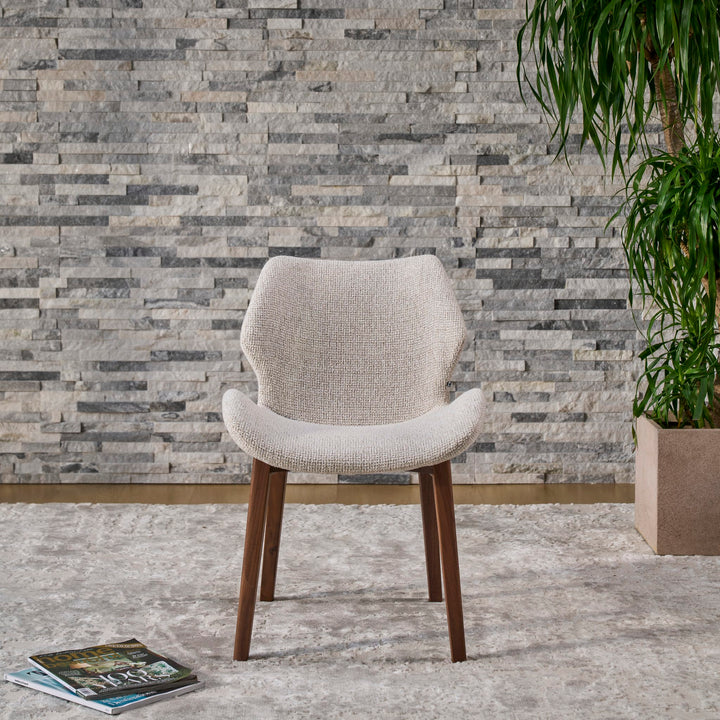 Viva Walnut Dining Chair front view in natural light