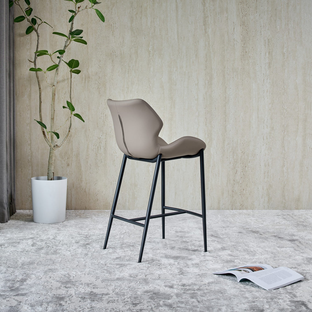 Viva Barstool in taupe Ultra Eco-Leather, back angle