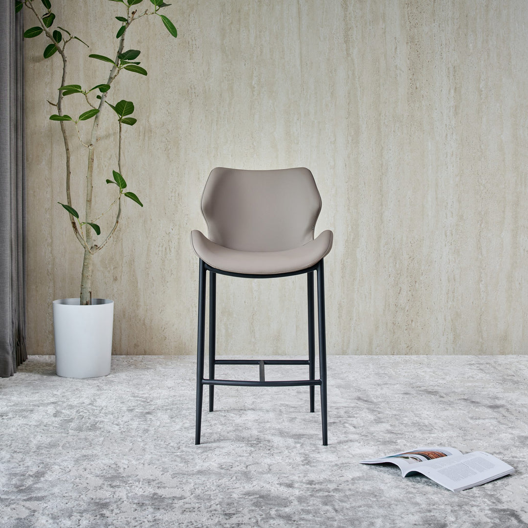 Viva Barstool in taupe Ultra Eco-Leather, front view