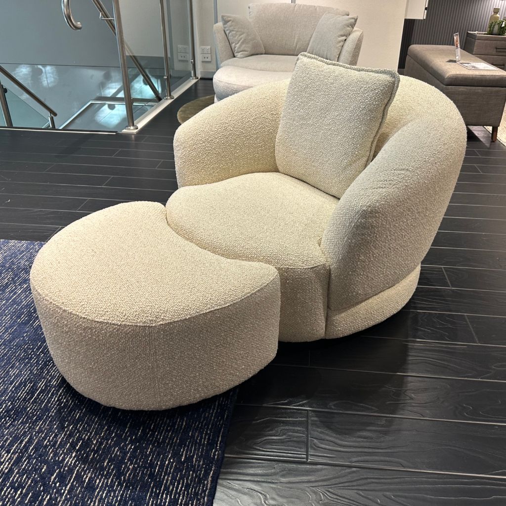 Narla Swivel Chair and Footstool Clearance